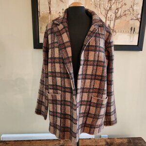 Sincerely Jules brown plaid cardigan sweater jacket / S
